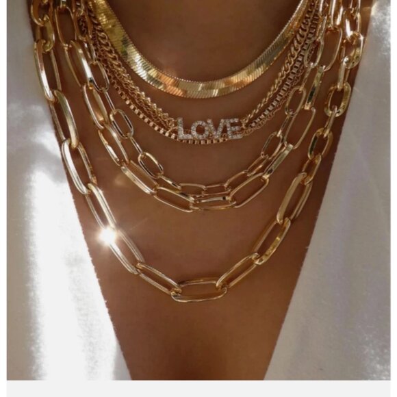Chunky Multi-Layer Necklace Trendy Multi-Style Choker Women Fashion Jewelry 88H - Picture 1 of 1
